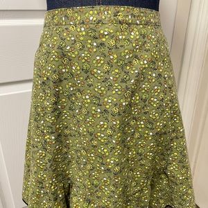 Vintage Apron green floral half apron
